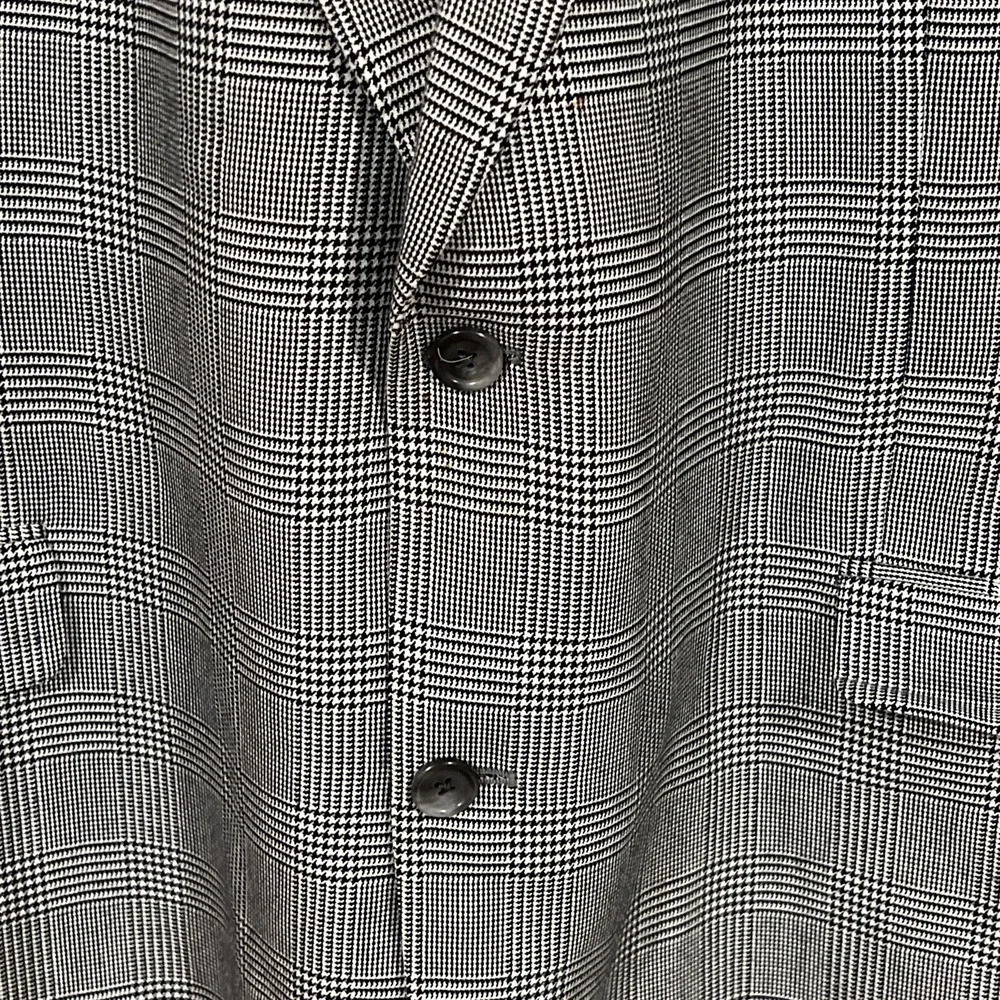 Jack Victor Loretowood spj Italy Woven Fabric Check Plaid Blazer Sz 48R Viscose